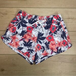 Women's Columbia Stretch Bogata Bay Hawaiian Floral Red Blue Shorts Sz Medium